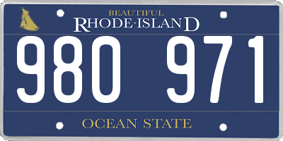 RI license plate 980971