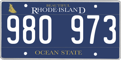 RI license plate 980973