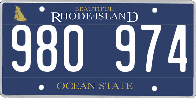 RI license plate 980974