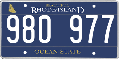 RI license plate 980977
