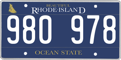 RI license plate 980978