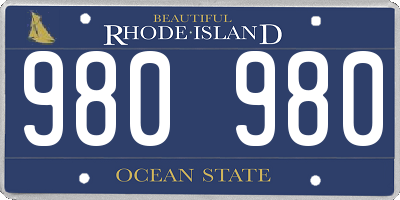 RI license plate 980980