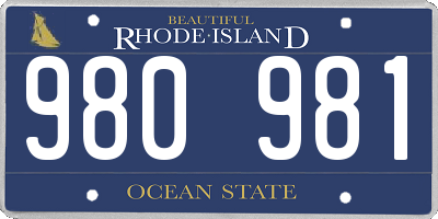 RI license plate 980981