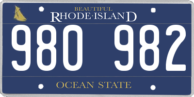 RI license plate 980982
