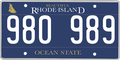 RI license plate 980989