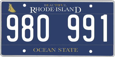 RI license plate 980991