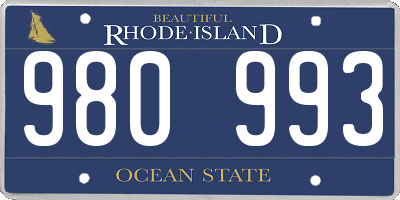 RI license plate 980993