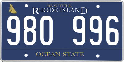 RI license plate 980996