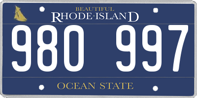 RI license plate 980997