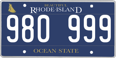 RI license plate 980999