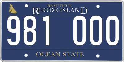 RI license plate 981000