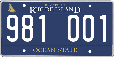 RI license plate 981001