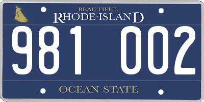 RI license plate 981002
