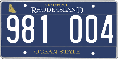 RI license plate 981004