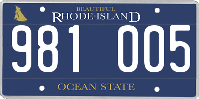 RI license plate 981005