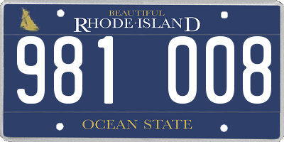 RI license plate 981008