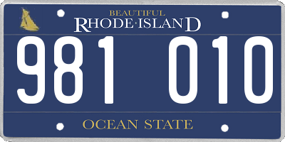 RI license plate 981010