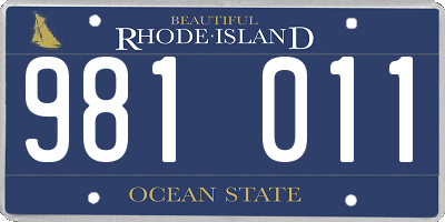 RI license plate 981011