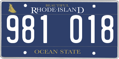 RI license plate 981018