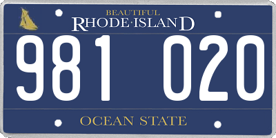 RI license plate 981020