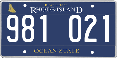 RI license plate 981021