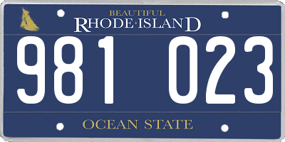 RI license plate 981023