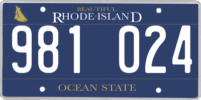 RI license plate 981024