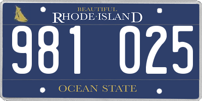 RI license plate 981025