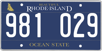 RI license plate 981029