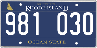 RI license plate 981030