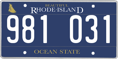 RI license plate 981031