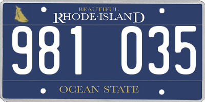 RI license plate 981035