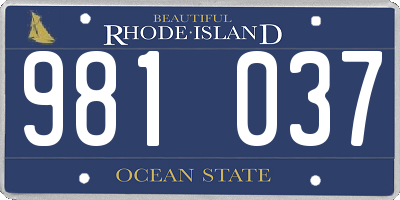 RI license plate 981037