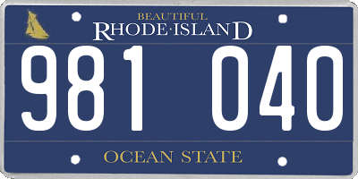 RI license plate 981040