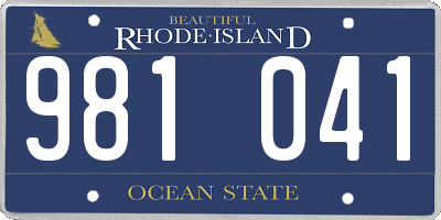 RI license plate 981041