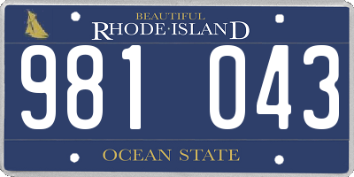 RI license plate 981043