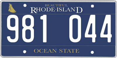 RI license plate 981044