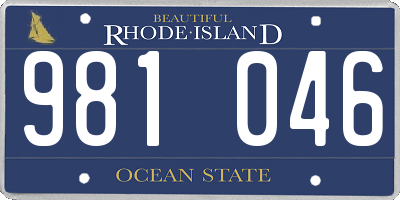 RI license plate 981046