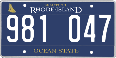 RI license plate 981047