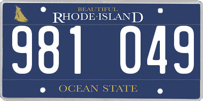 RI license plate 981049