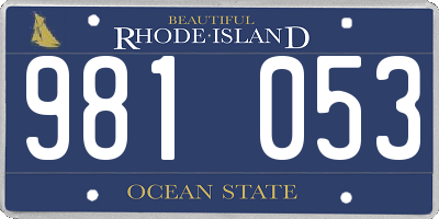 RI license plate 981053