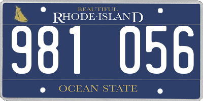 RI license plate 981056