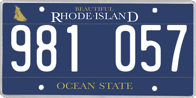 RI license plate 981057