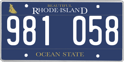 RI license plate 981058