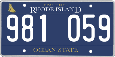 RI license plate 981059