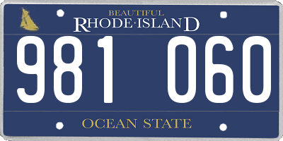 RI license plate 981060