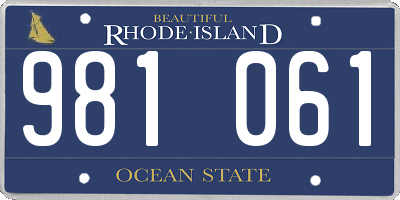 RI license plate 981061