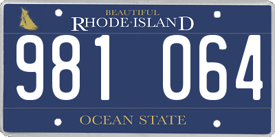 RI license plate 981064