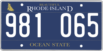 RI license plate 981065