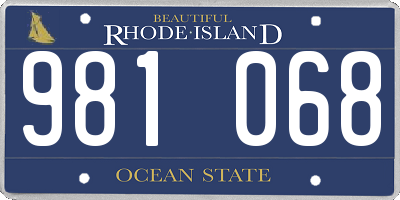 RI license plate 981068